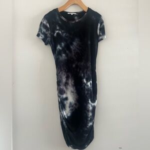 Antistar Tie Dye Cinched Sides T Shirt Dress Super Soft Stretch Sz S